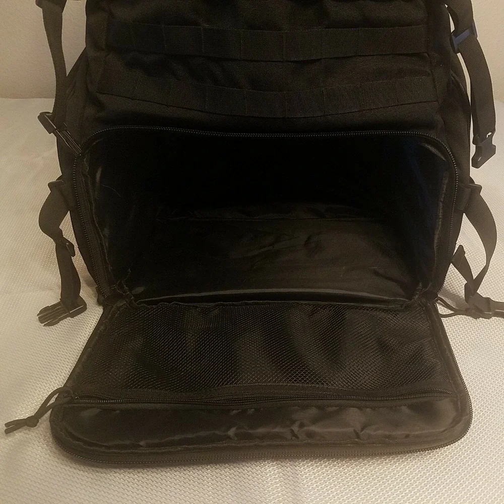 70L Military Hiking Bag‎ Pack, Top Half Insulated-Black-1000D Water-Repellent
